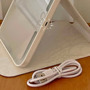 Espelho LED Portátil com Capa Recarregável Touch USB
