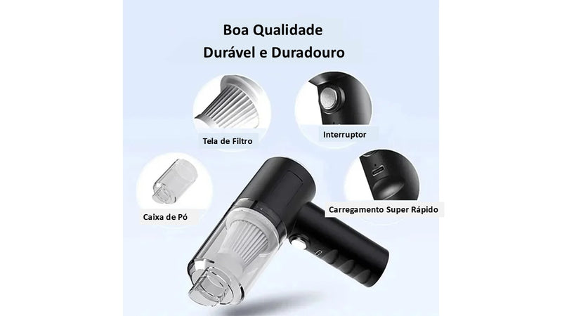 Aspirador portátil e pequeno para veículos