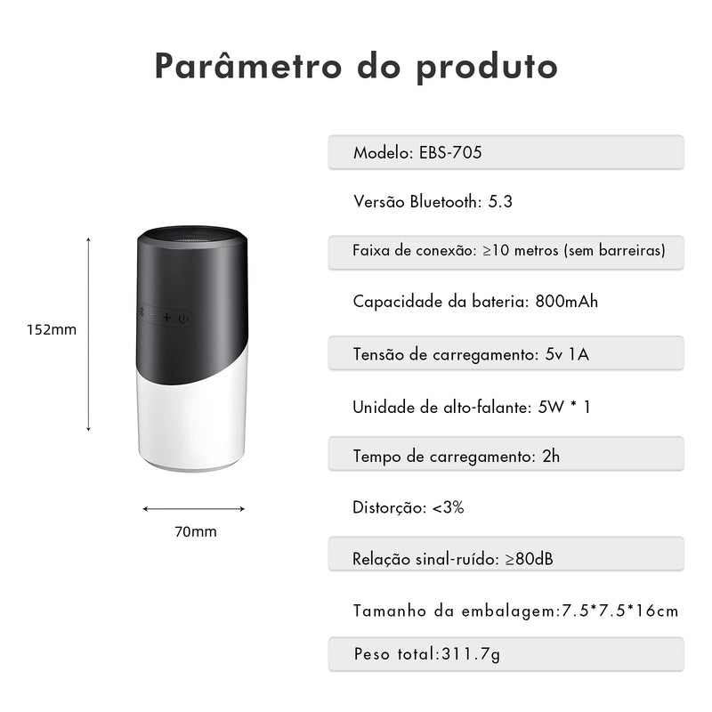 Super caixinha de som bluetooth 5.3  IPX5 à prova de água, poeiras e choques elétricos