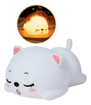 Luminária Abajur Gatinho Led Infantil Silicone Touch