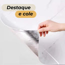 Kit 10 Placas Adesiva Branco com Dourado Mármore 3D  60X30