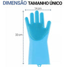 Luvas Silicone Com Cerdas Limpeza Multiuso