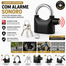 Cadeado Com Alarme Sonoro Sirene Antifurto +3 Chaves A Laser