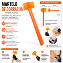 Marreta Martelo De Borracha Silicone Laranja Pisos Azulejos