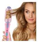 Mini Escova Enrola Cabelo Chapinha Alisadora 2 Em 1 Cores