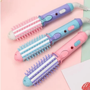 Mini Escova Enrola Cabelo Chapinha Alisadora 2 Em 1 Cores