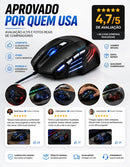 Mouse Gamer USB com 7 Botoes 2400dpi Led Ergonomico