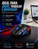 Mouse Gamer USB com 7 Botoes 2400dpi Led Ergonomico