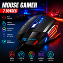 Mouse Gamer USB com 7 Botoes 2400dpi Led Ergonomico