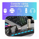 Hub 7 Portas USB Botoes Liga e Desliga